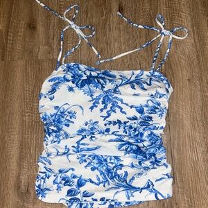 Anthropologie Blue Floral Camisole